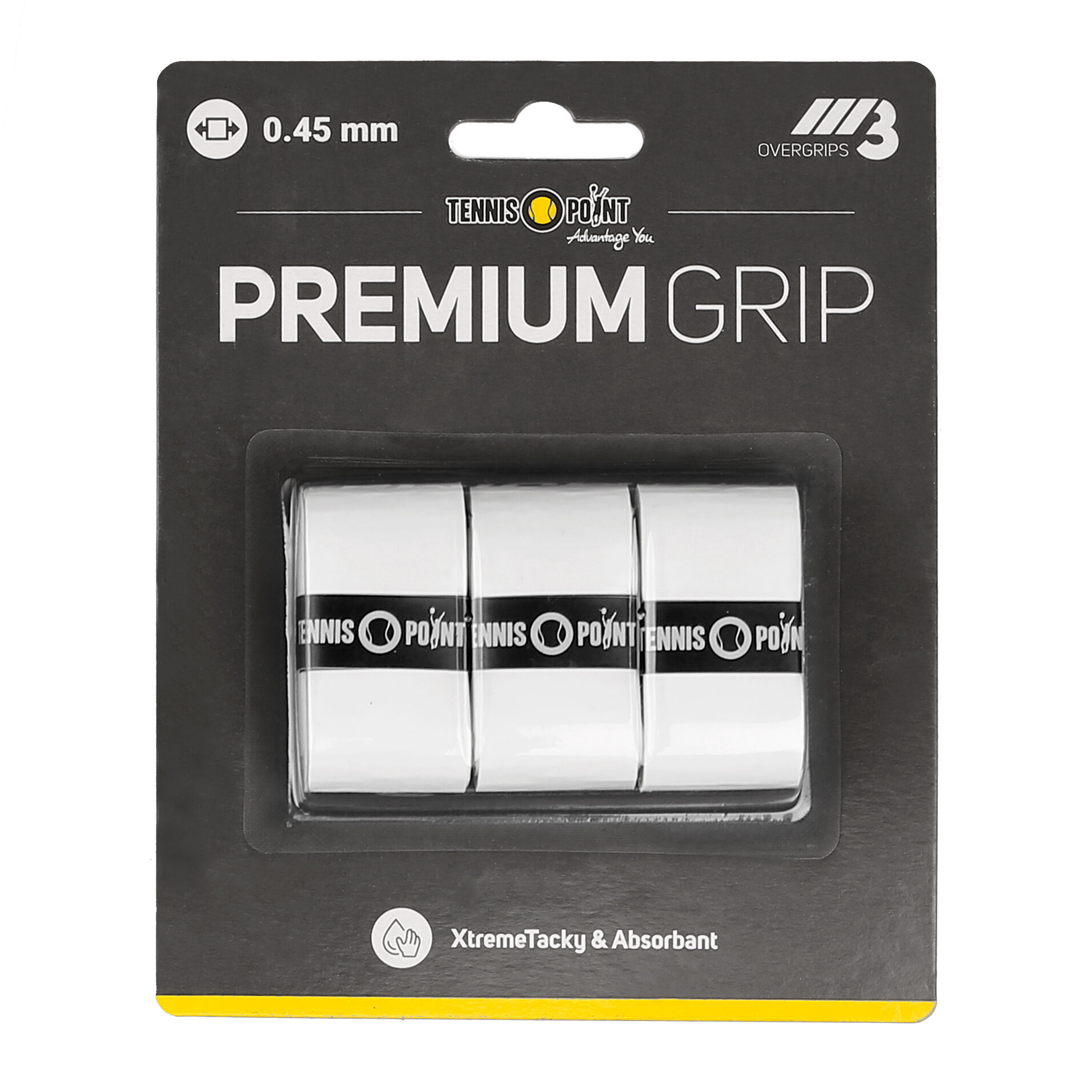 Tennis-Point Premium Grip Pack De 3 - Blanc