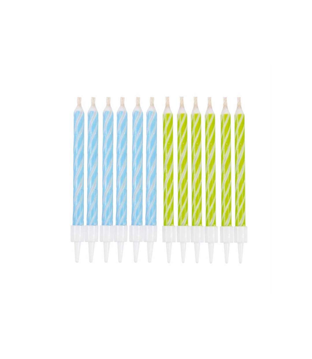 Paris Prix - Lot De 12 Bougies D'anniversaire magiques 6cm Bleu & Vert
