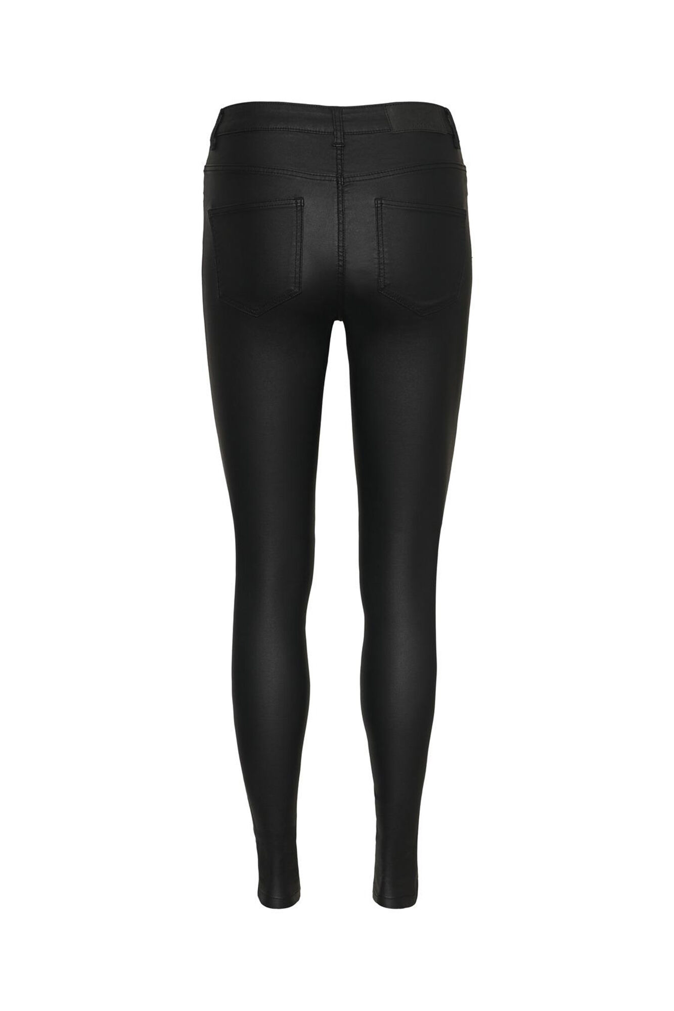 calça jeans slim de couro sintético