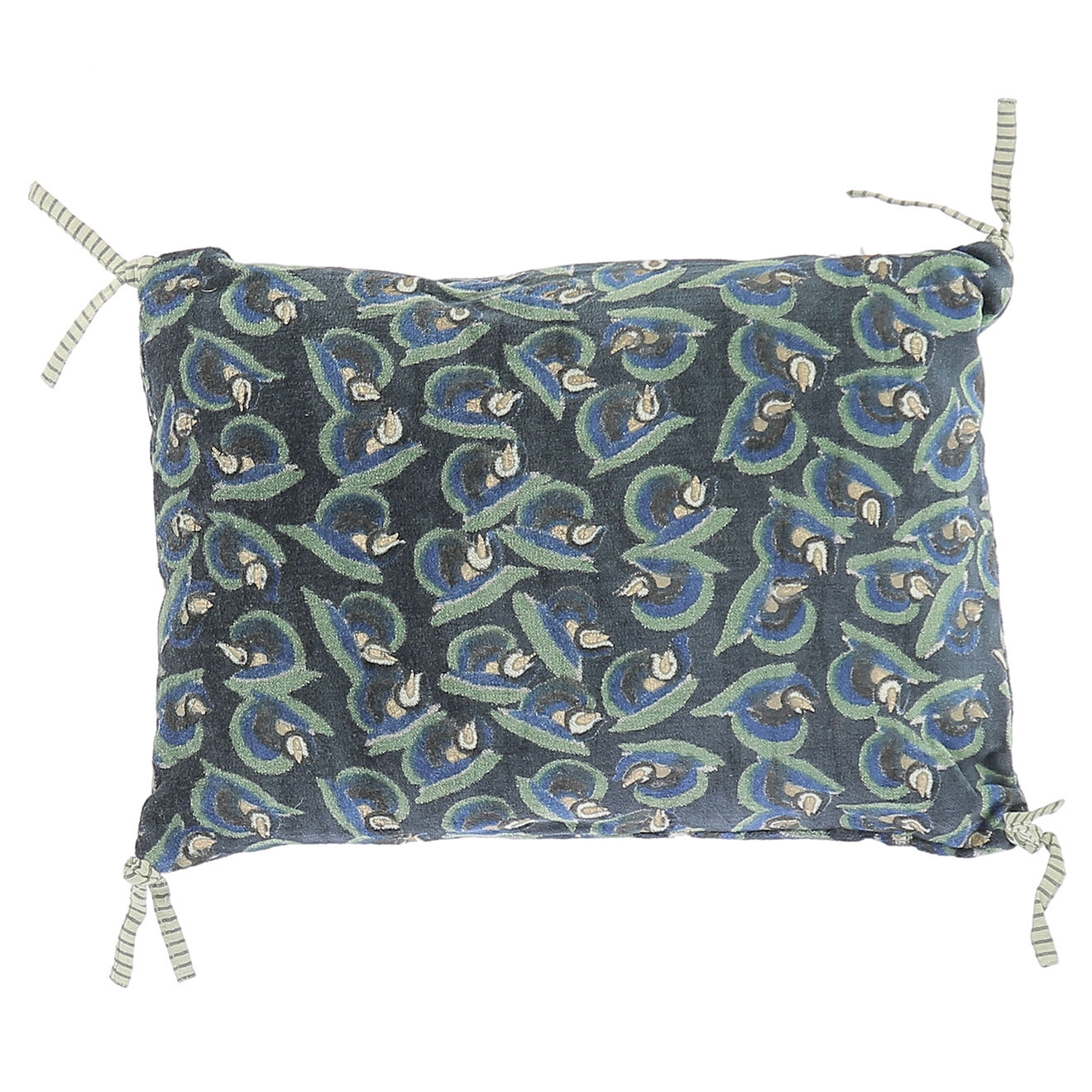 En Fil d'Indienne Housse de coussin Art Déco indigo - 25x35 cm