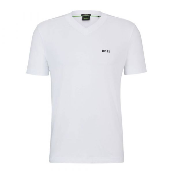 Boss V 10256064 Short Sleeve V Neck T-shirt Branco M Homem