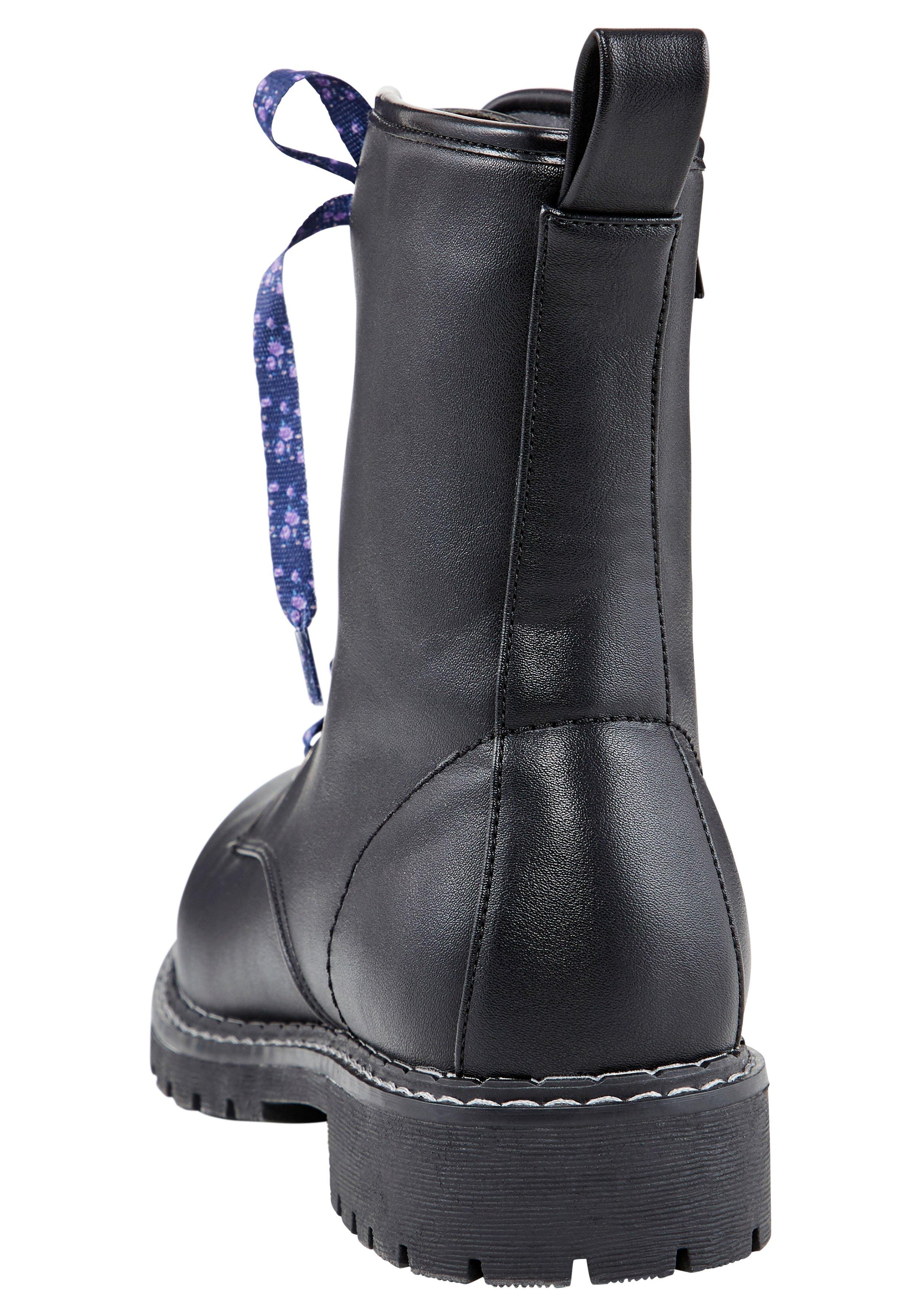 Schnürboots in Crinkle-Optik
