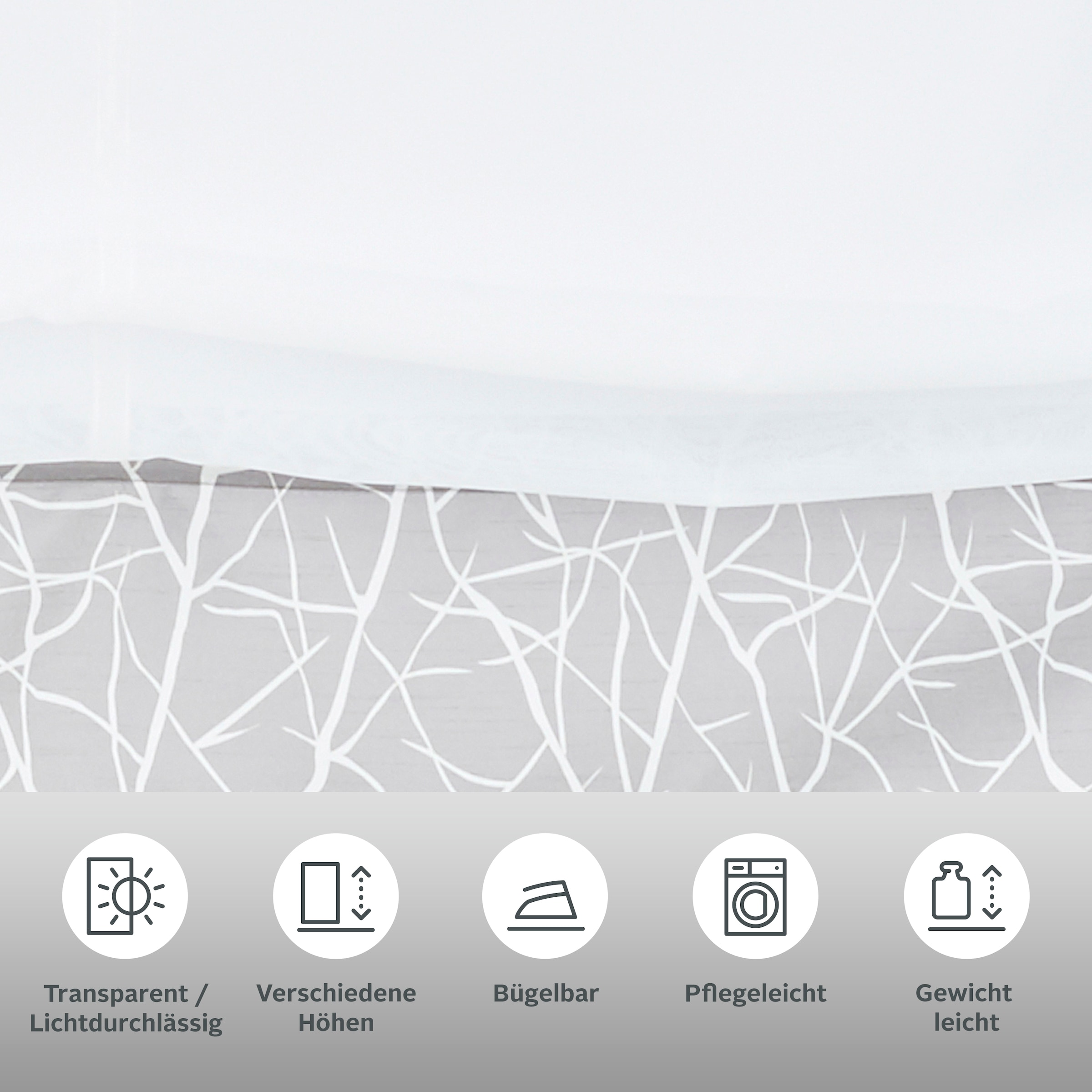my home Raffrollo »Camposa« mit Klettband Transparent, Voile, Polyester