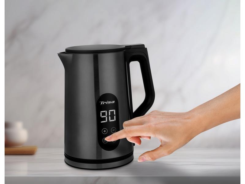 Trisa Wasserkocher Digital Boil 1.7 l, Anthrazit Digitaler Wasserkocher