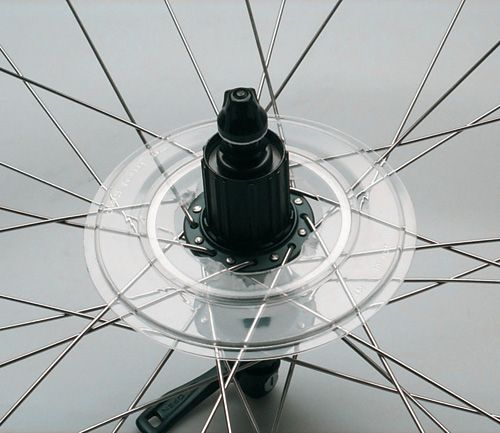 SPEICHENSCHUTZSCHEIBE für Räder mit 36 Speichen, Kassette 32-36 Z.  transparent