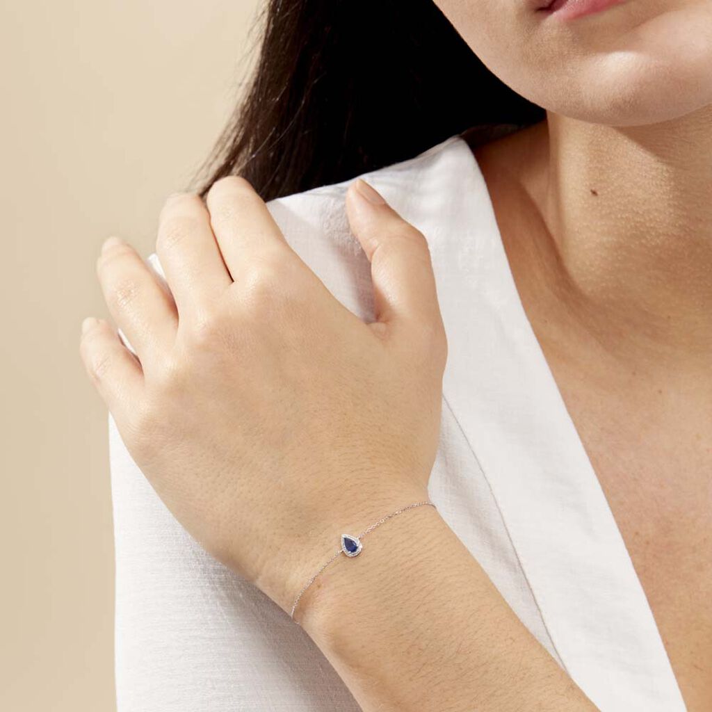 Bracelet Juliettina Or Blanc Saphir Et Diamant