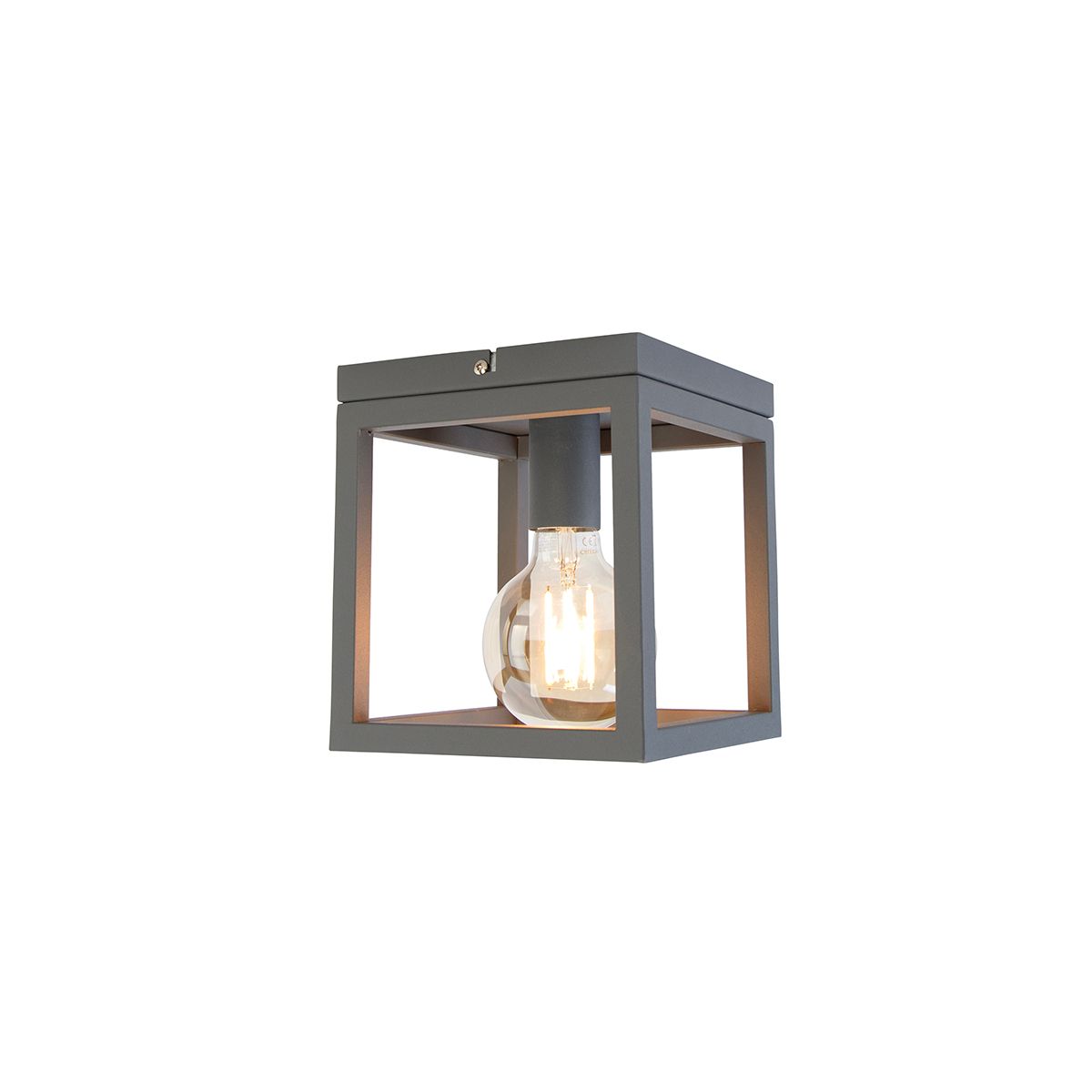 Industriële smart plafondlamp donkergrijs incl. Wifi G95 - Cage