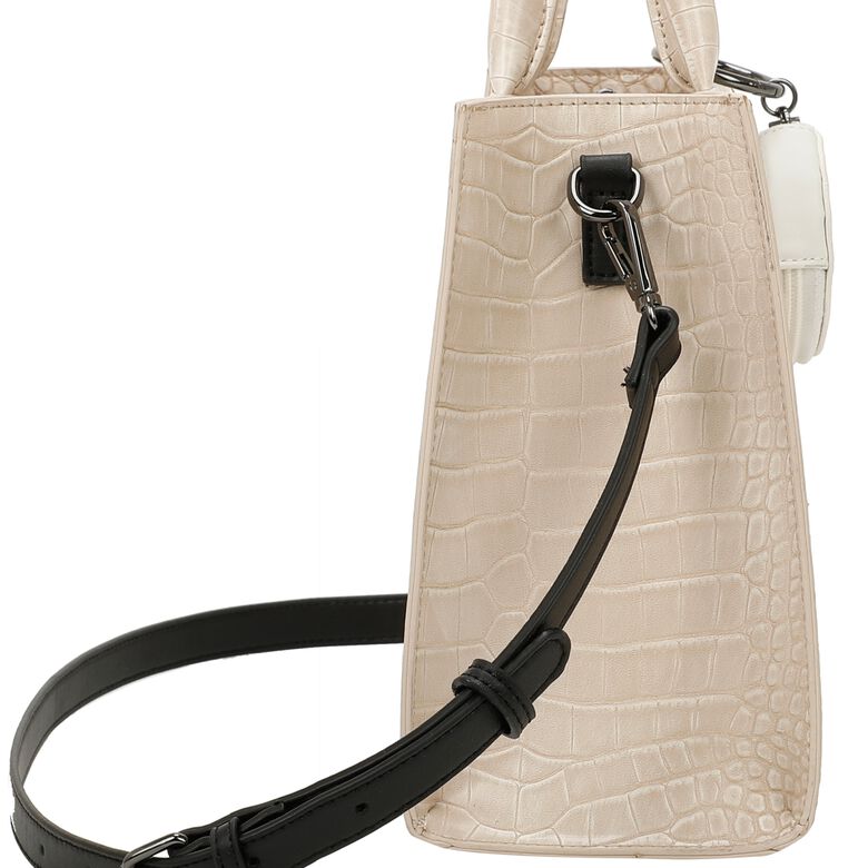 Big Boxy Collection 2-Tone Croco White Taupe