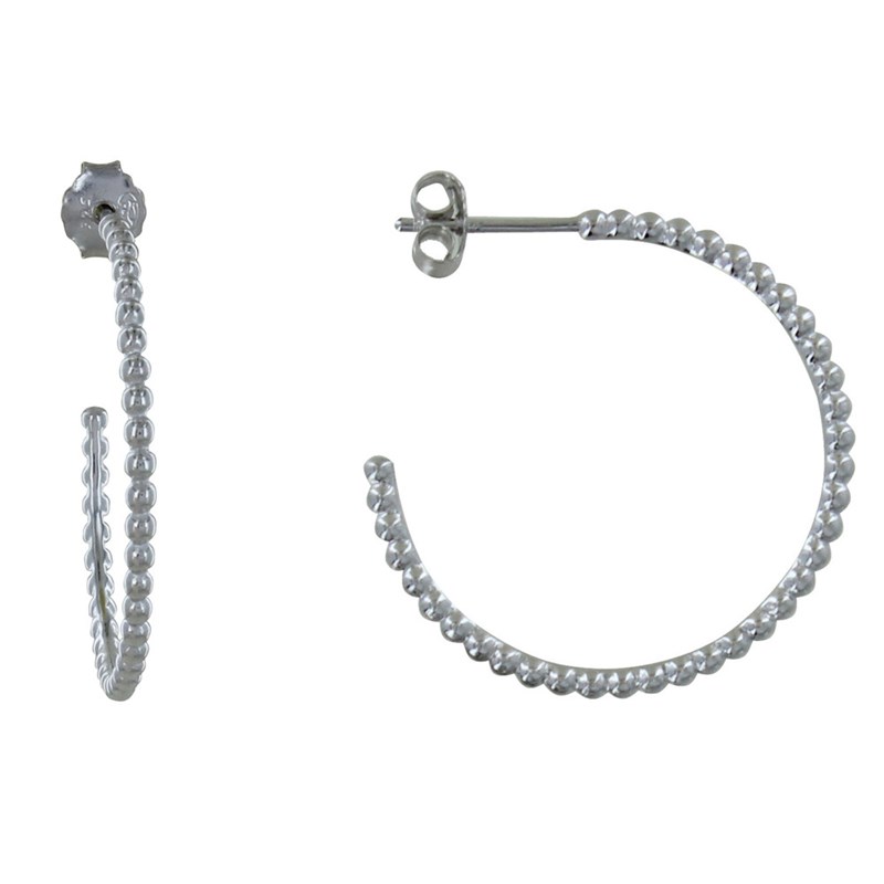 Boucles d'Oreilles Argent Créoles de Billes