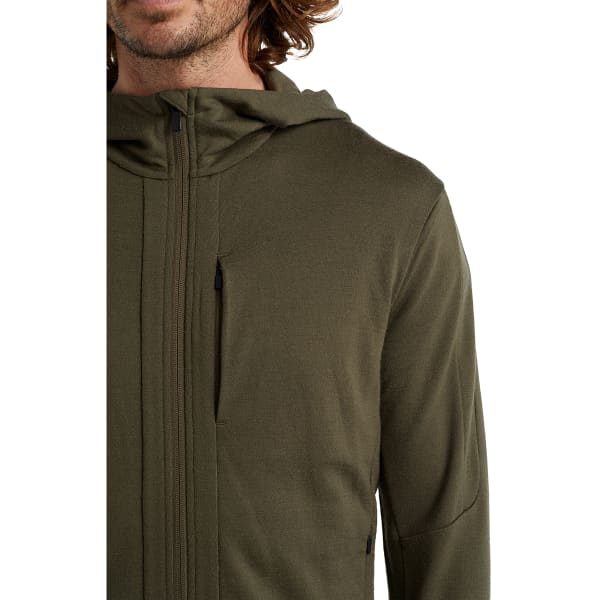 Veste polaire randonnée ICEBREAKER QUANTUM III LS ZIP HOODIE LODEN