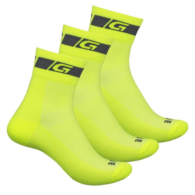 GripGrab 3pak regular cut sommerstrømper Hi-vis