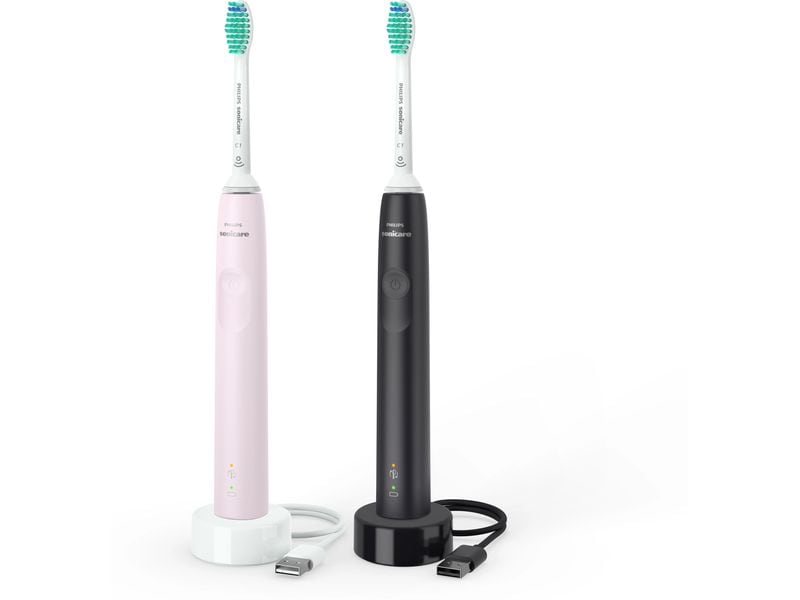 Philips Schallzahnbürste Duo Sonicare Series 3100 Weiss/Ros Elektrische Zahnbürste