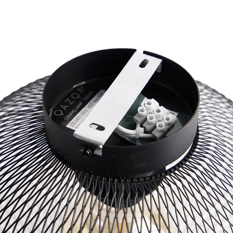 Moderne plafondlamp zwart 30 cm - Mesh Ball