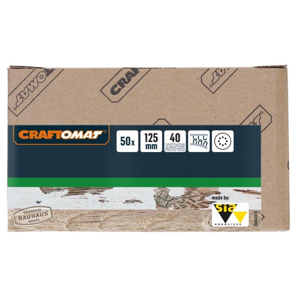 SLIPEPAPIR CRAFTOMAT Ø125MM K40 50STK