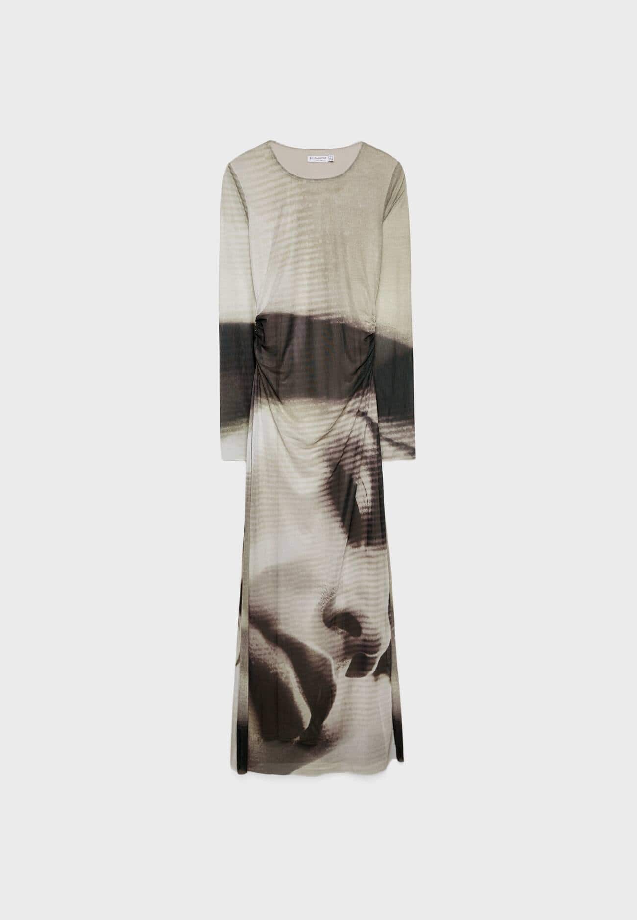 Vestido de tule estampado