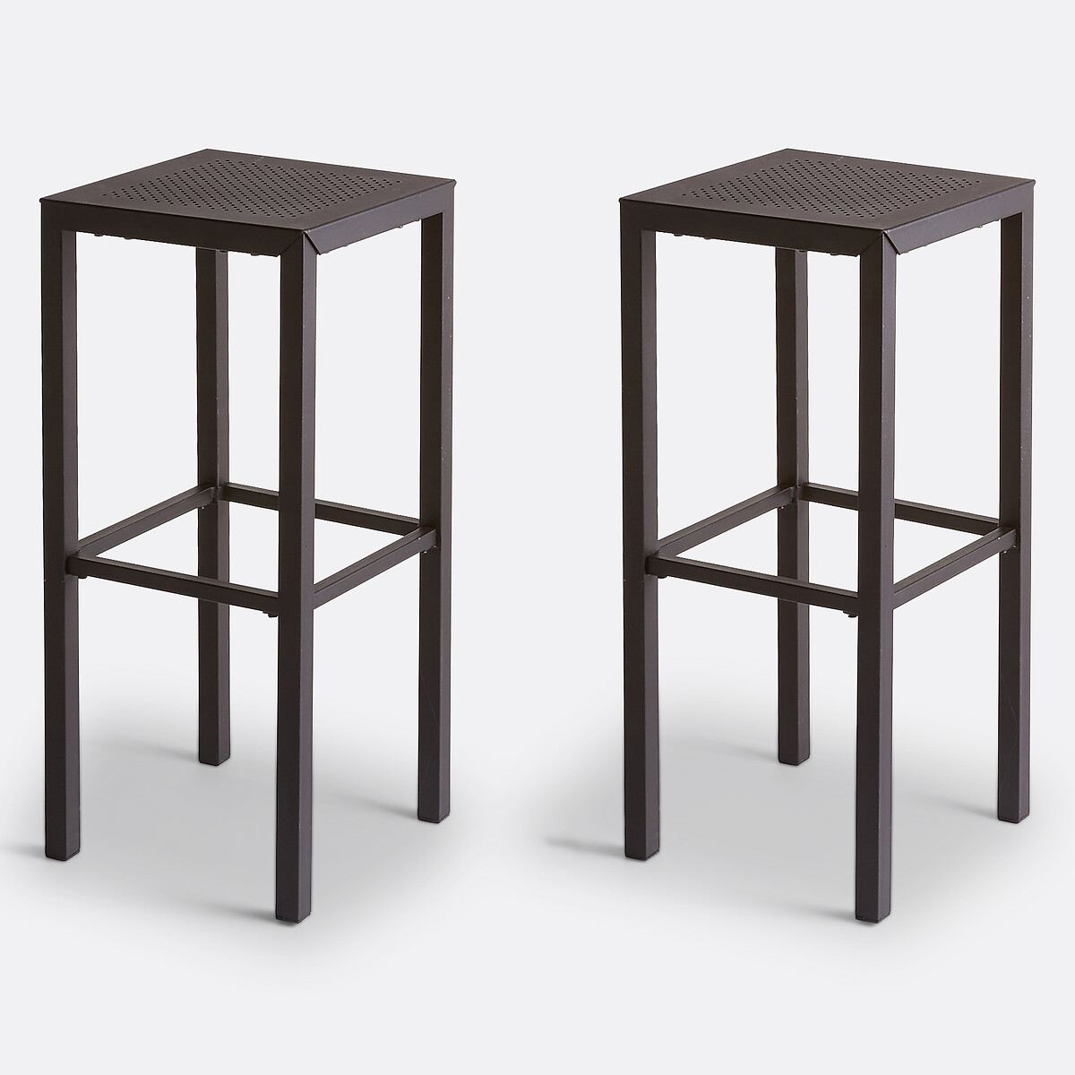 LA REDOUTE INTERIEURS<br>Conjunto de 2 banquetas de bar em aço perfurado, Choe