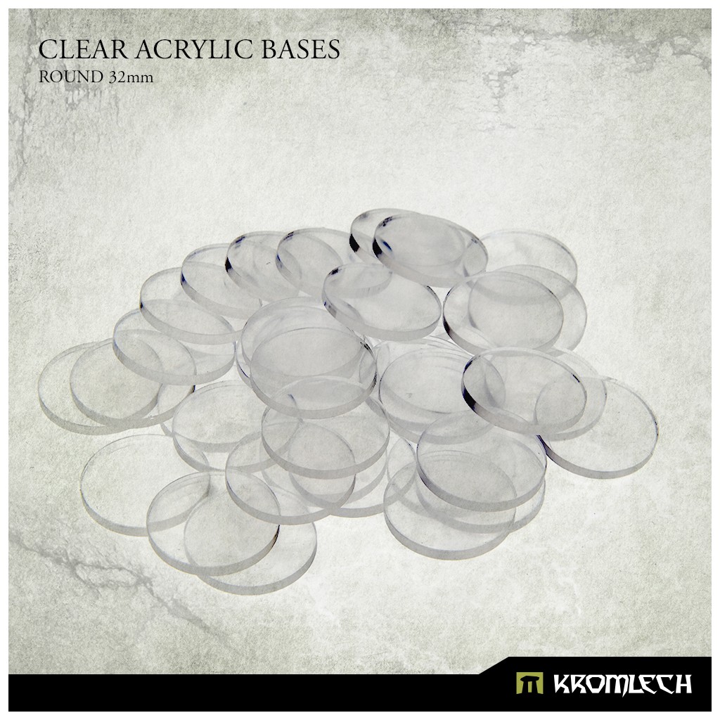 Clear Acrylic Bases: Round 32mm (40)