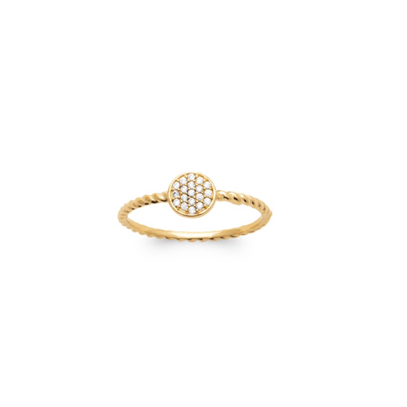 Bague torsadée plaqué or jaune LINA - Bijoux Privés Discovery