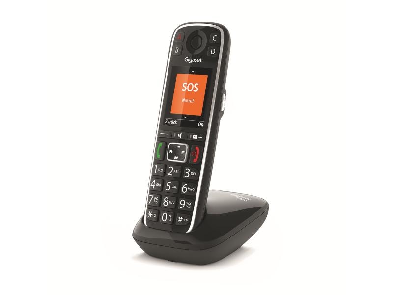 Gigaset Schnurlostelefon E720  Schwarz Senioren Telefon von Gigaset mit Kurzwahltasten
