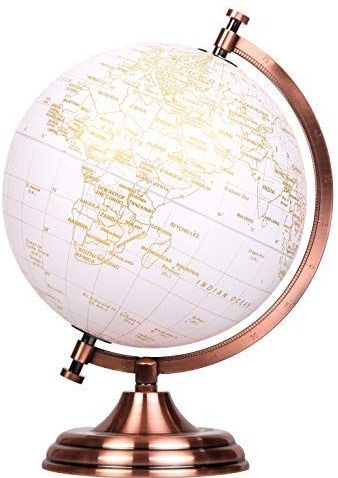 Wereldbol - Goud - Metaal - Diameter 20 cm