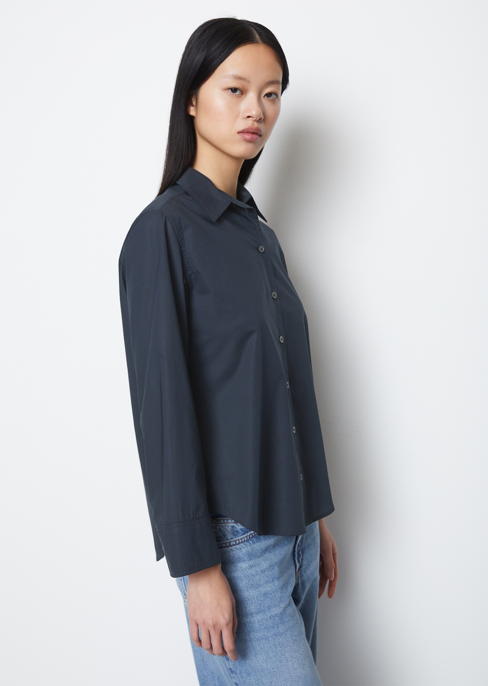 Bluse A-Shape aus Papertouch-Popeline