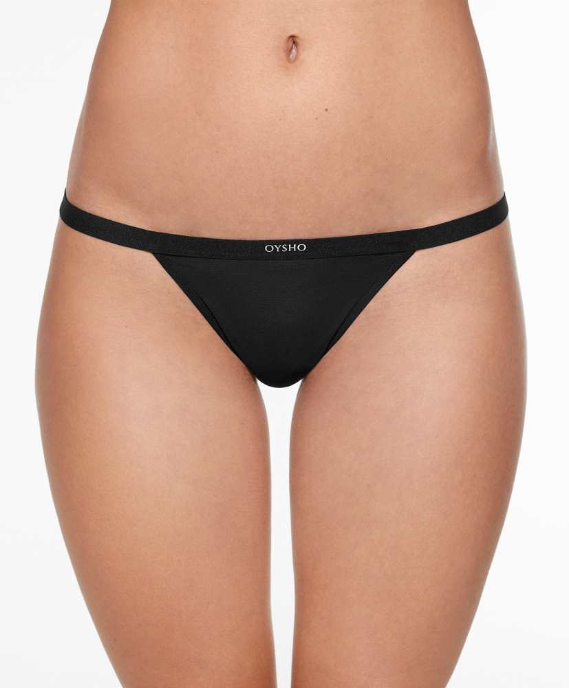 Conjunto de 3 calcinhas fio dental com alça de tule