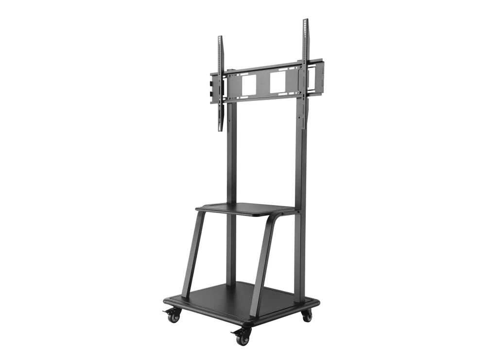 DELTACO Office ARM-0453 - Vogn med hjul - for fladt panel/AV-udstyr - sort - skærmstørrelse: 37