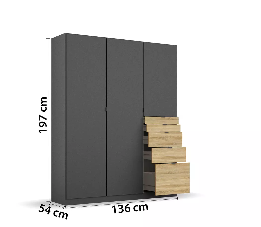 Kleiderschrank Ontario 136 x 197 cm