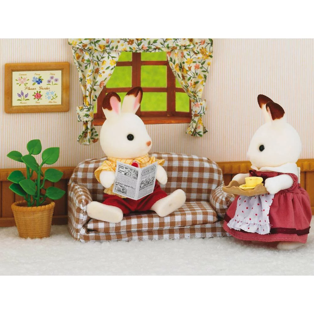 PAPA LAPIN CHOCOLAT ET SALON - SYLVANIAN MAISONS