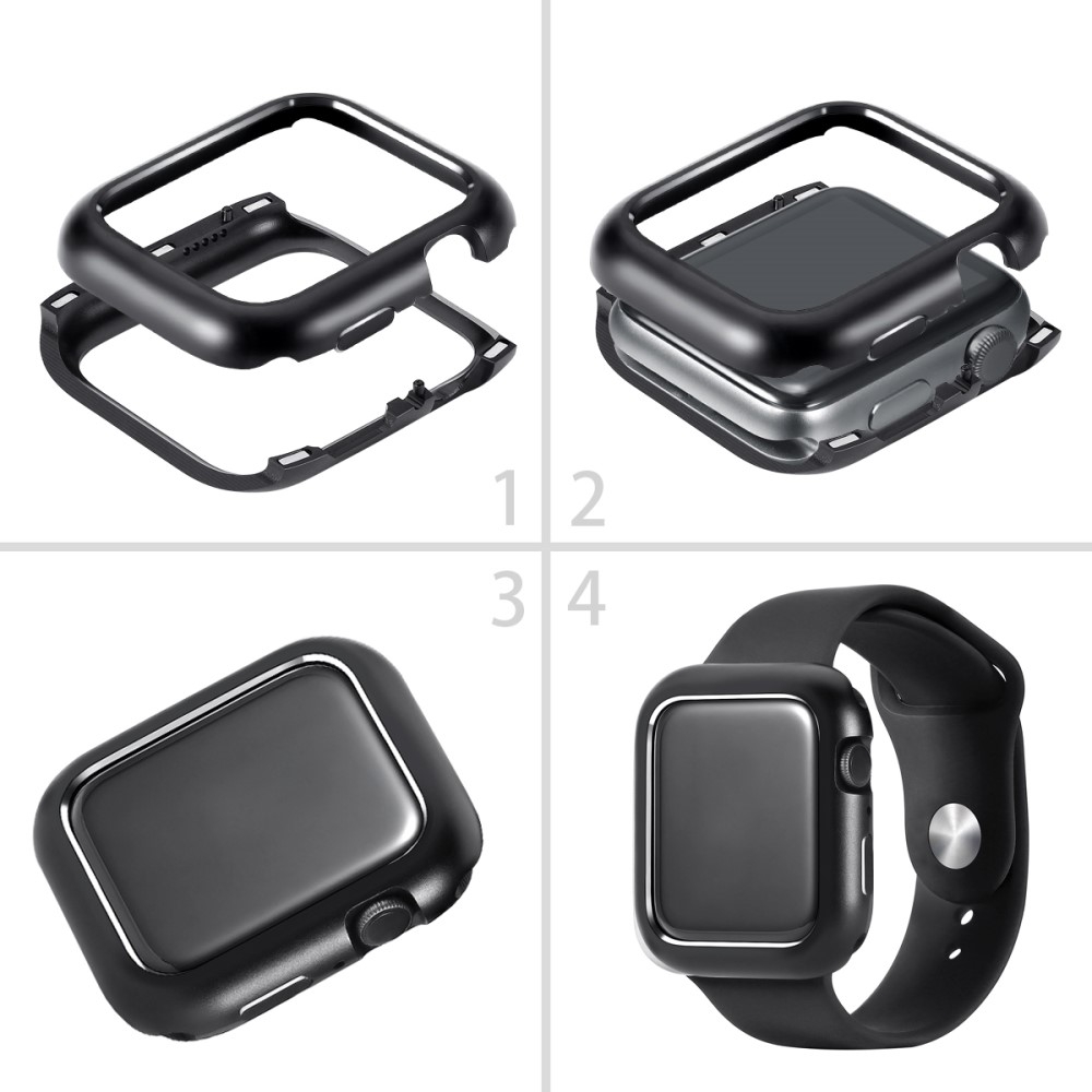 Apple Watch Series (44 mm) Magnetische Alu Schutzhülle Bumper Case (Magnet-Technologie) - Schwarz