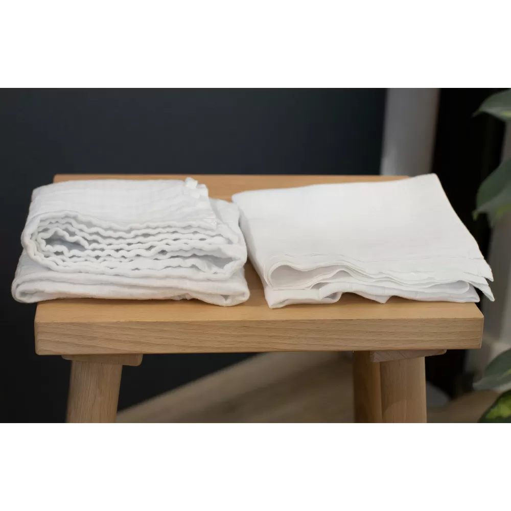 Oopsy stofbleer dobbeltvævet 70x70 cm i hvid - 5 stk