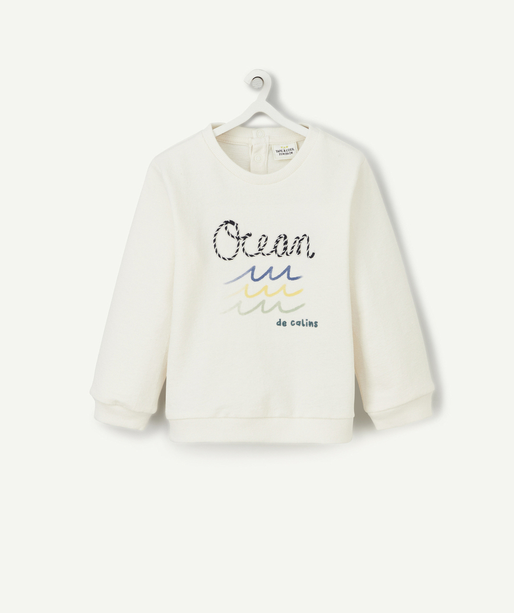 T-SHIRT BÉBÉ GARÇON EN COTON BIO BLANC THÈME MARIN