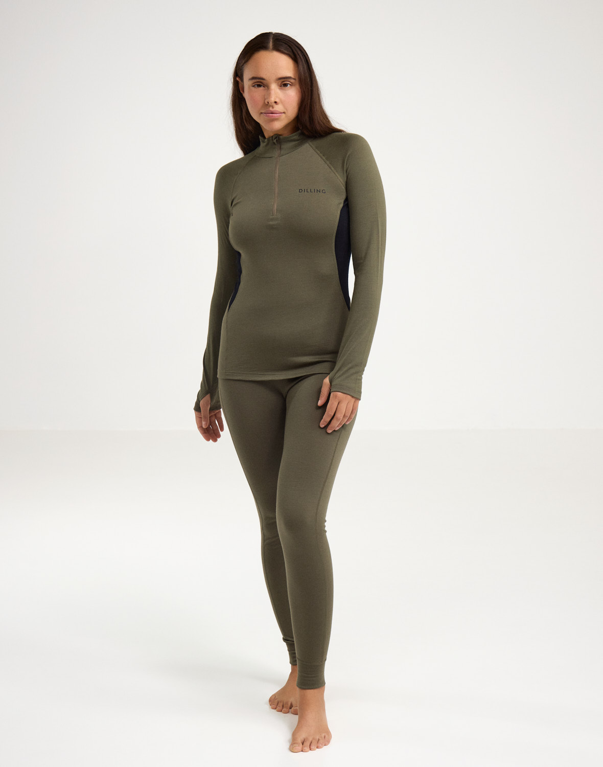 Legging van merinowol voor dames in Ijsblauw