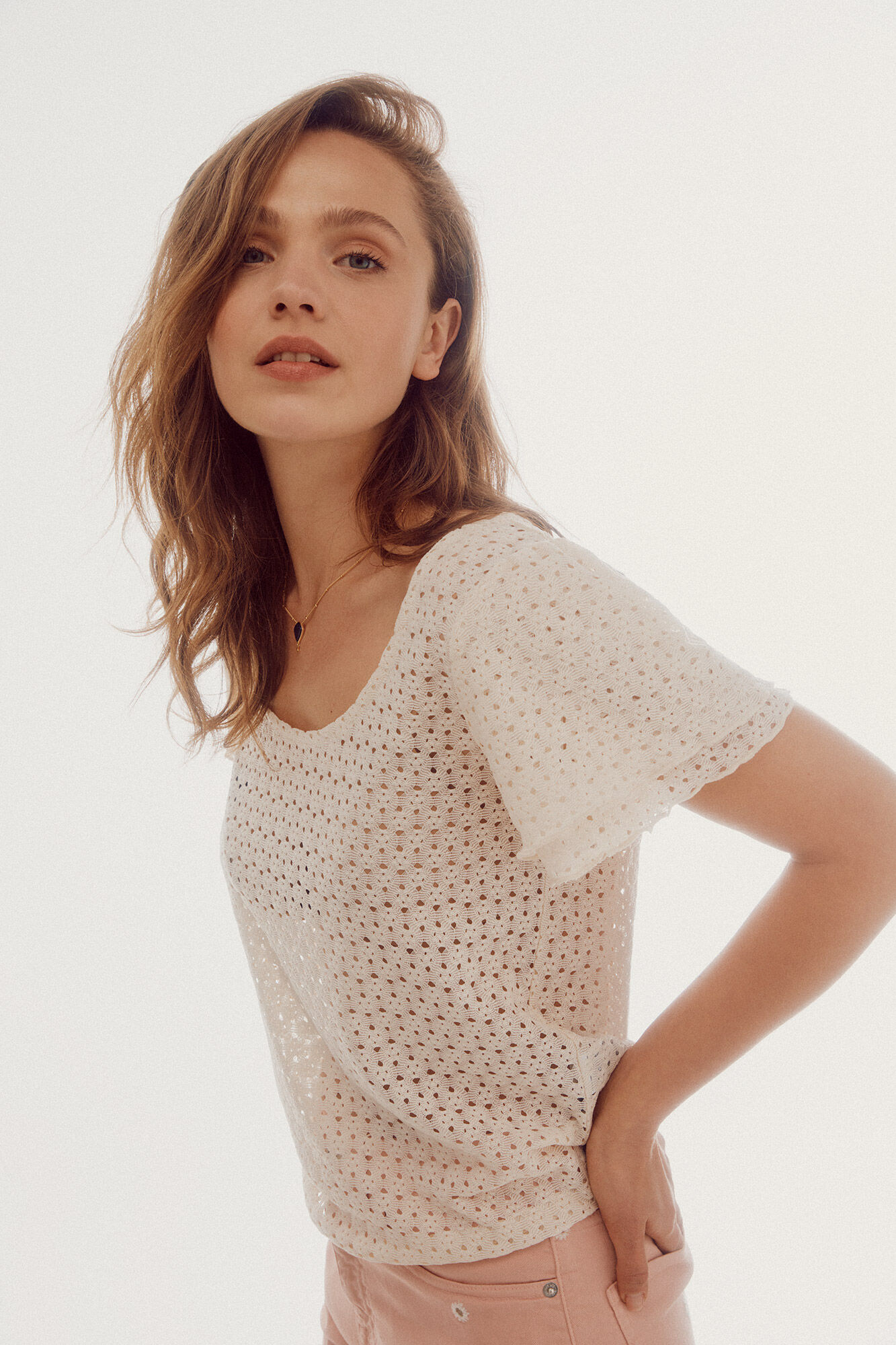 Blusa com babados - Marfim