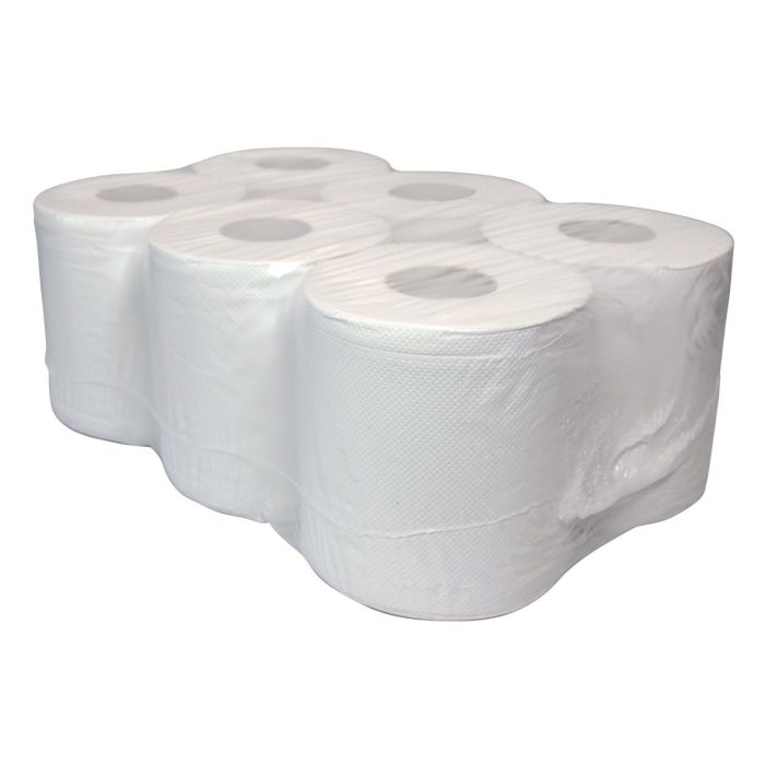 Midi 6 rollen poetspapier 2laags 400vel naturel 150meter 6rollen (P52314)