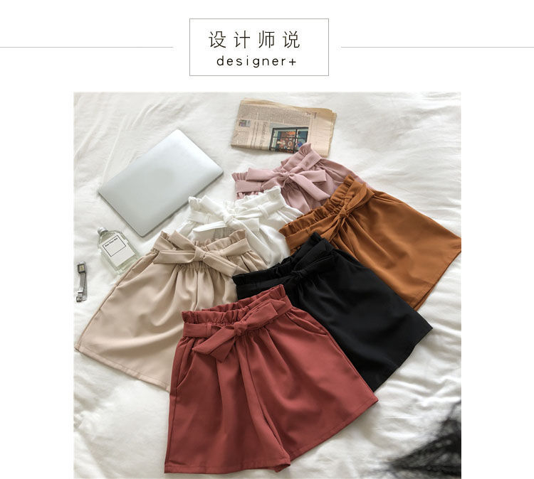 DIYI - Shorts met hoge taille en strikceintuur