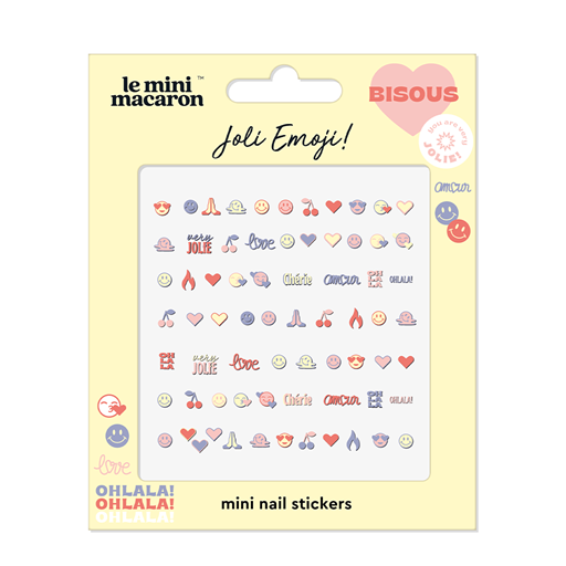 Le Mini Macaron Mini Nail Art Stickers, Jolie Emoji