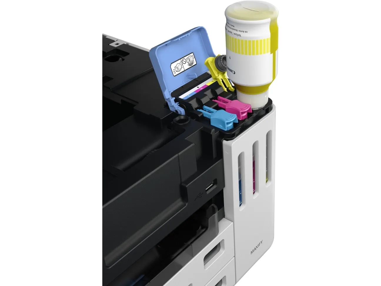 Canon MAXIFY GX7150 MegaTank - Multifunktionsprinter - farve - blækprinter - CISS - Legal (216 x 356 mm), A4 (210 x 297 mm) (original) - A4/Legal (medie) - op til 24 ipm (udskriver) - 600 ark - 33.6 Kbps - USB 2.0, Wi-Fi(n), LAN