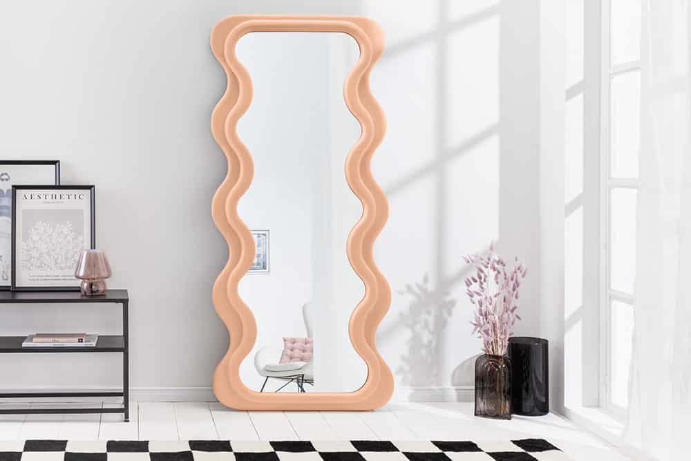 Design Wandspiegel CURVY 160cm apricot Pastell Spiegel