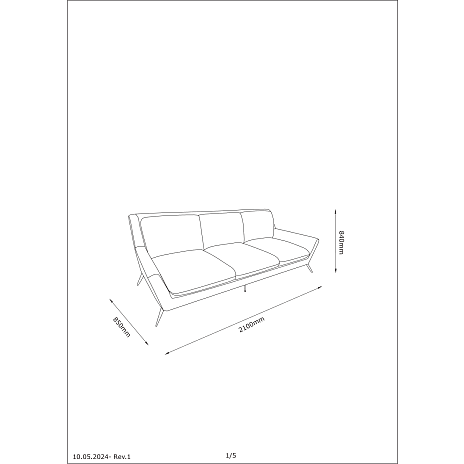 Birk 3-personers sofa - grå