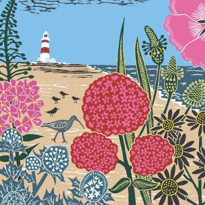 Beach & Lighthouse Greeting Card