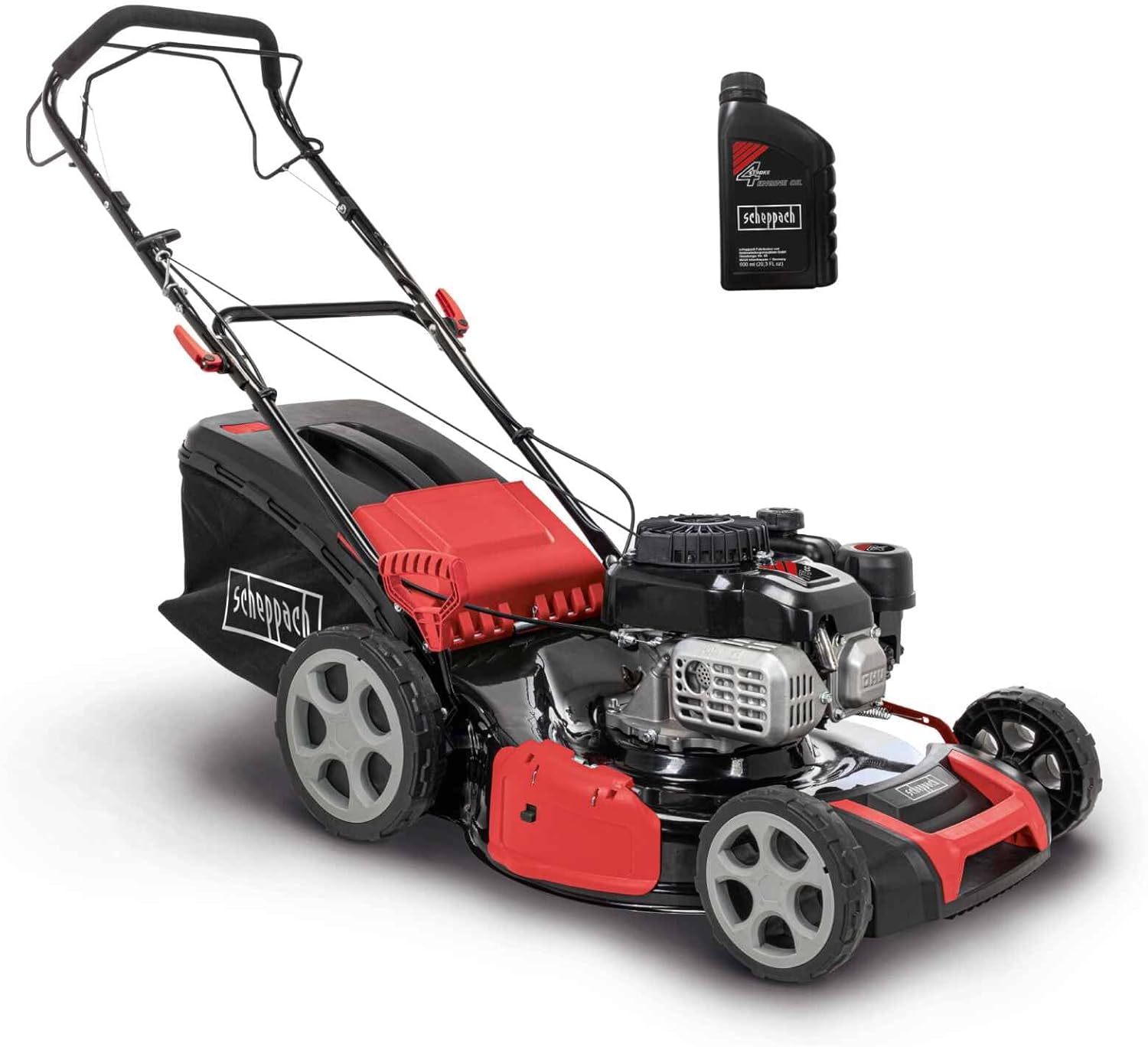 Scheppach Tondeuse à Gazon Thermique MS180-51 – Largeur de Coupe 51 cm – Moteur à Essence 4 Temps 4,0 KW – 5,4 CV – Jardin Jusqu’à 1600 m² – Hauteur de Coupe réglable sur 8 Positions – Huile Moteur
