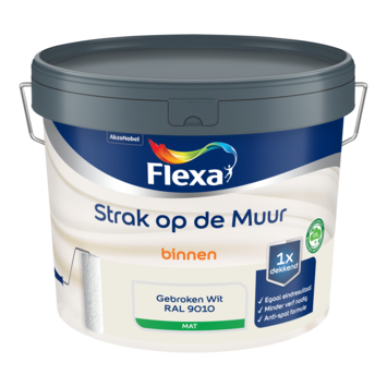 Flexa Strak op de Muur muurverf mat RAL 9010 10 liter