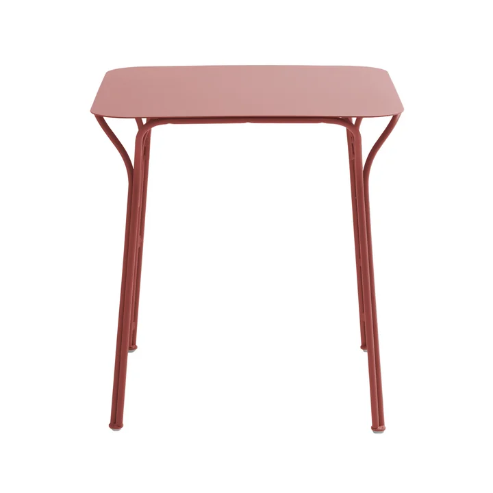 Kartell - Hiray Gartentisch, 70 x 70 cm, rostrot