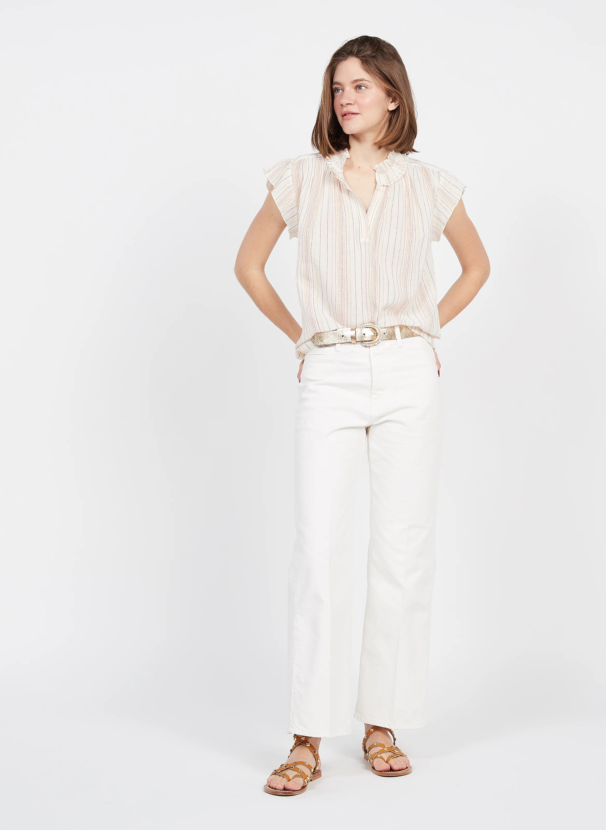 MOON - Jean droit en coton | Blanc