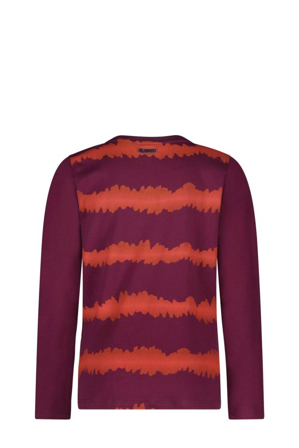 B.Nosy longsleeve Tommy met printopdruk paars/oranje