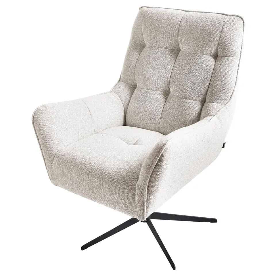 MOLLE - Fauteuil met voetenbank - Lichtbeige - Polyester