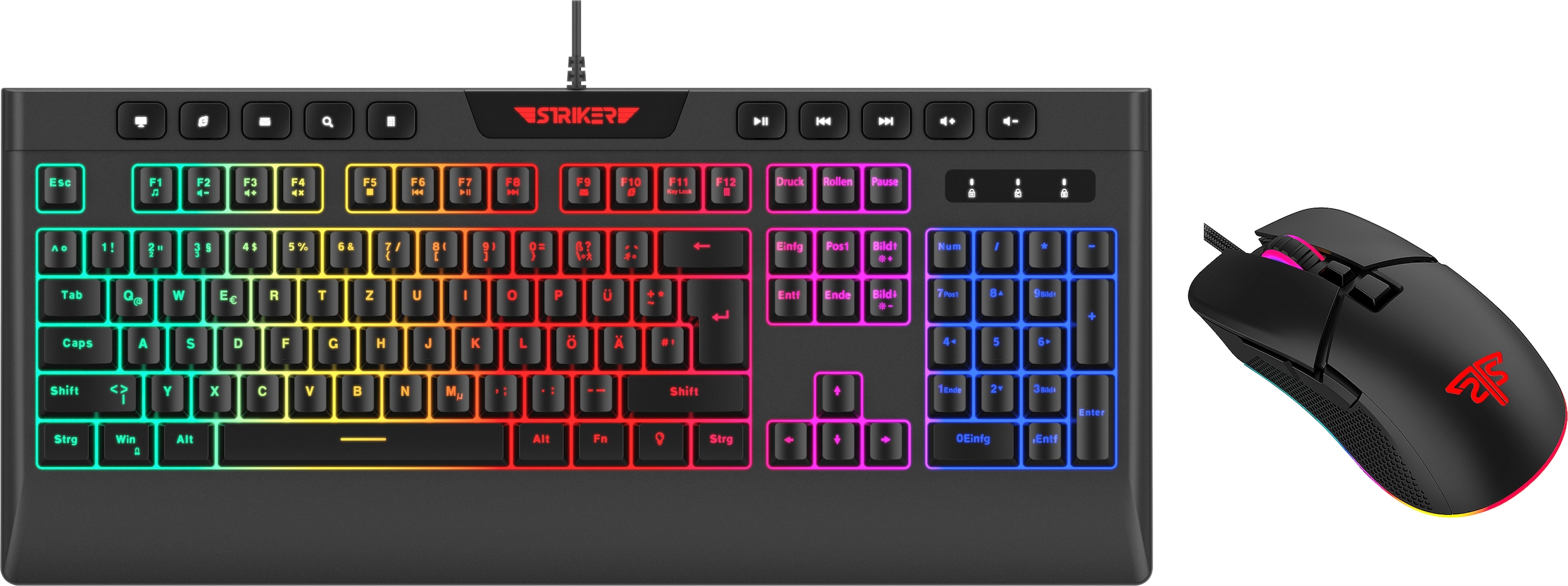 Hyrican Tastatur- und Maus-Set »Striker Gaming Sparset Level Bronze«