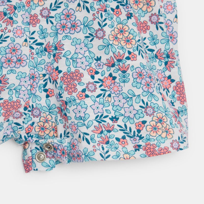 Combi courte à bretelles flamant multicolore bébé fille Gris ou noir