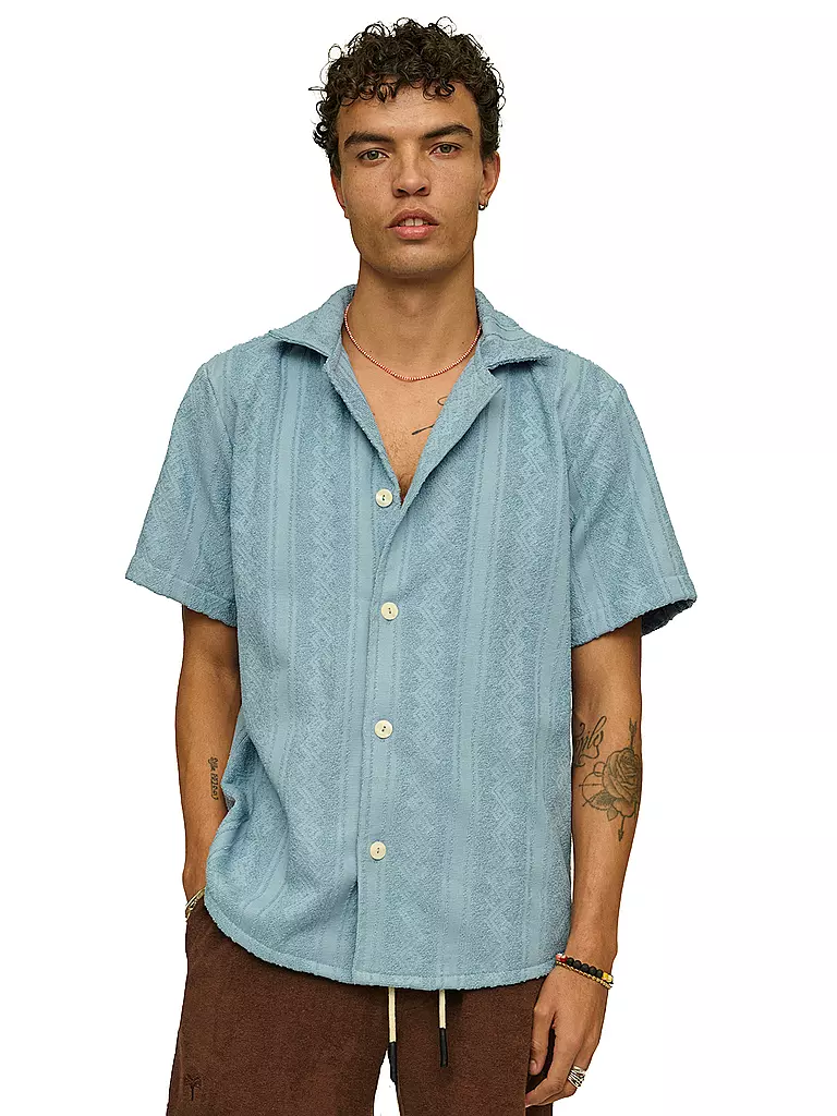 OAS Frottee Poloshirt hellblau